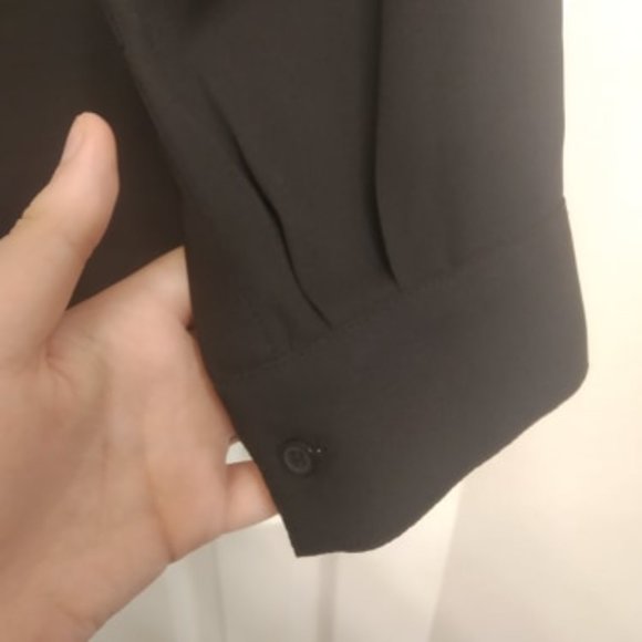 Trouvé Cold Shoulder Button-Up Silk Blouse - Picture 5 of 7